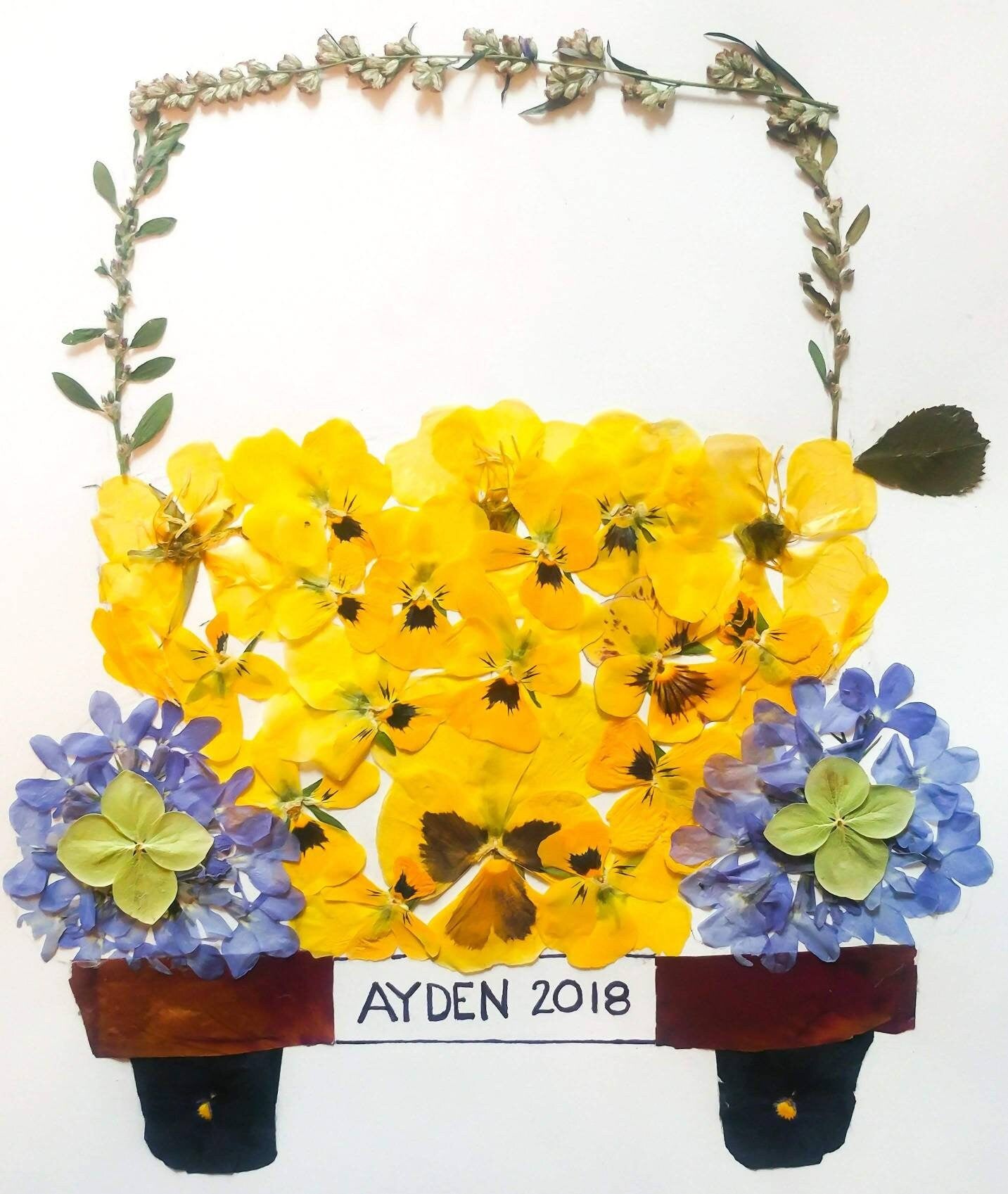 Custom pressed flower artwork