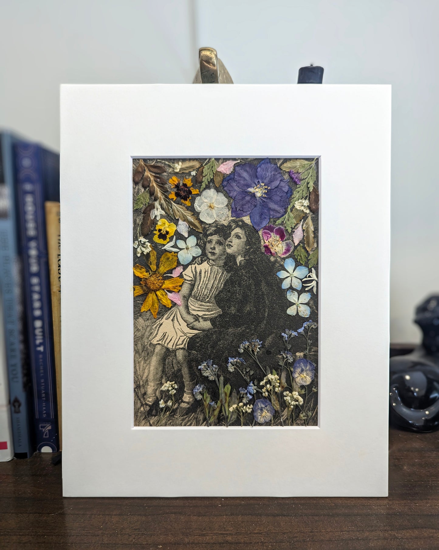 Custom floral print made from preserved flowers, perfect for home decor.