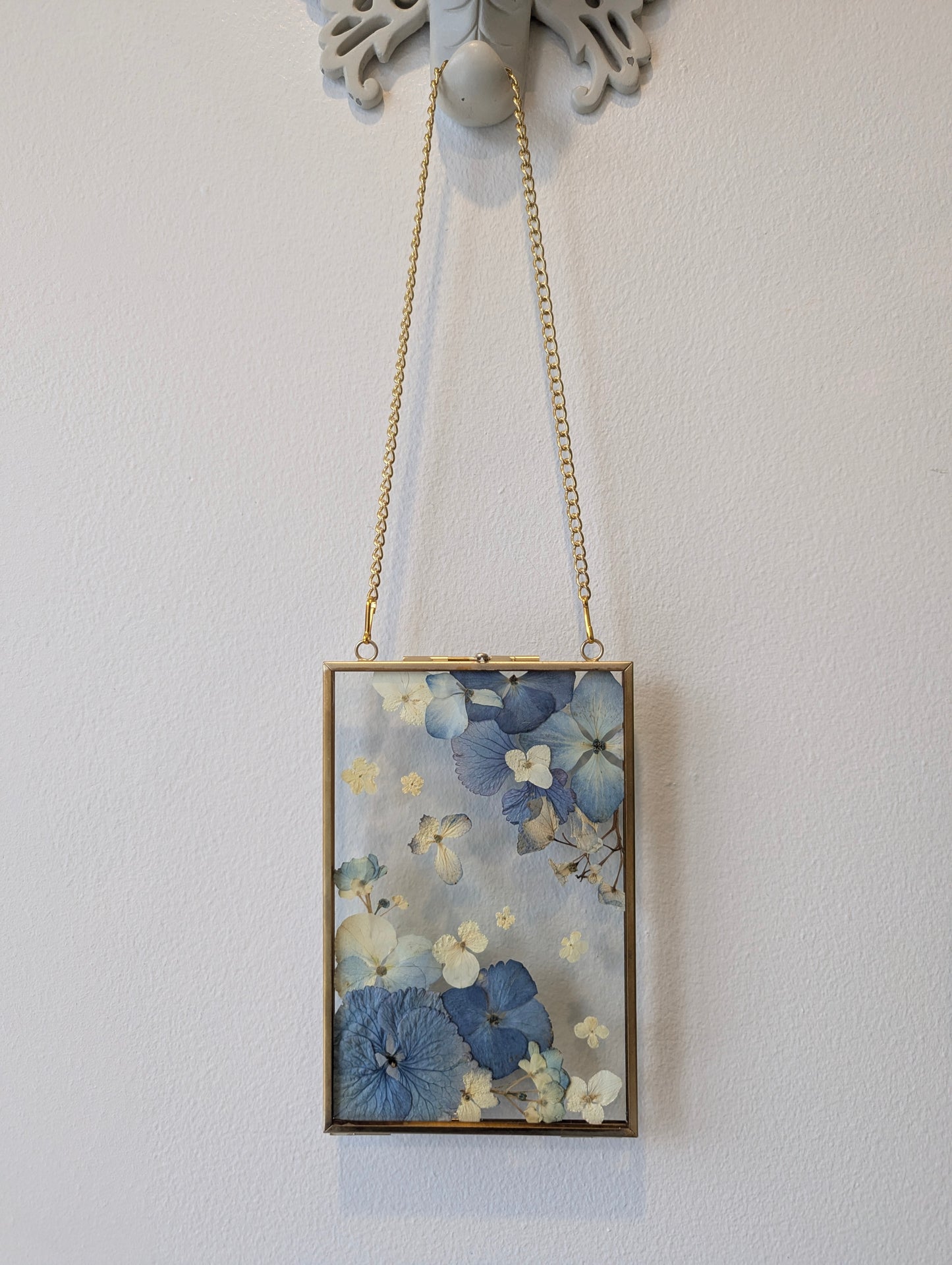 4x6 real pressed hydrangeas in a floating frame