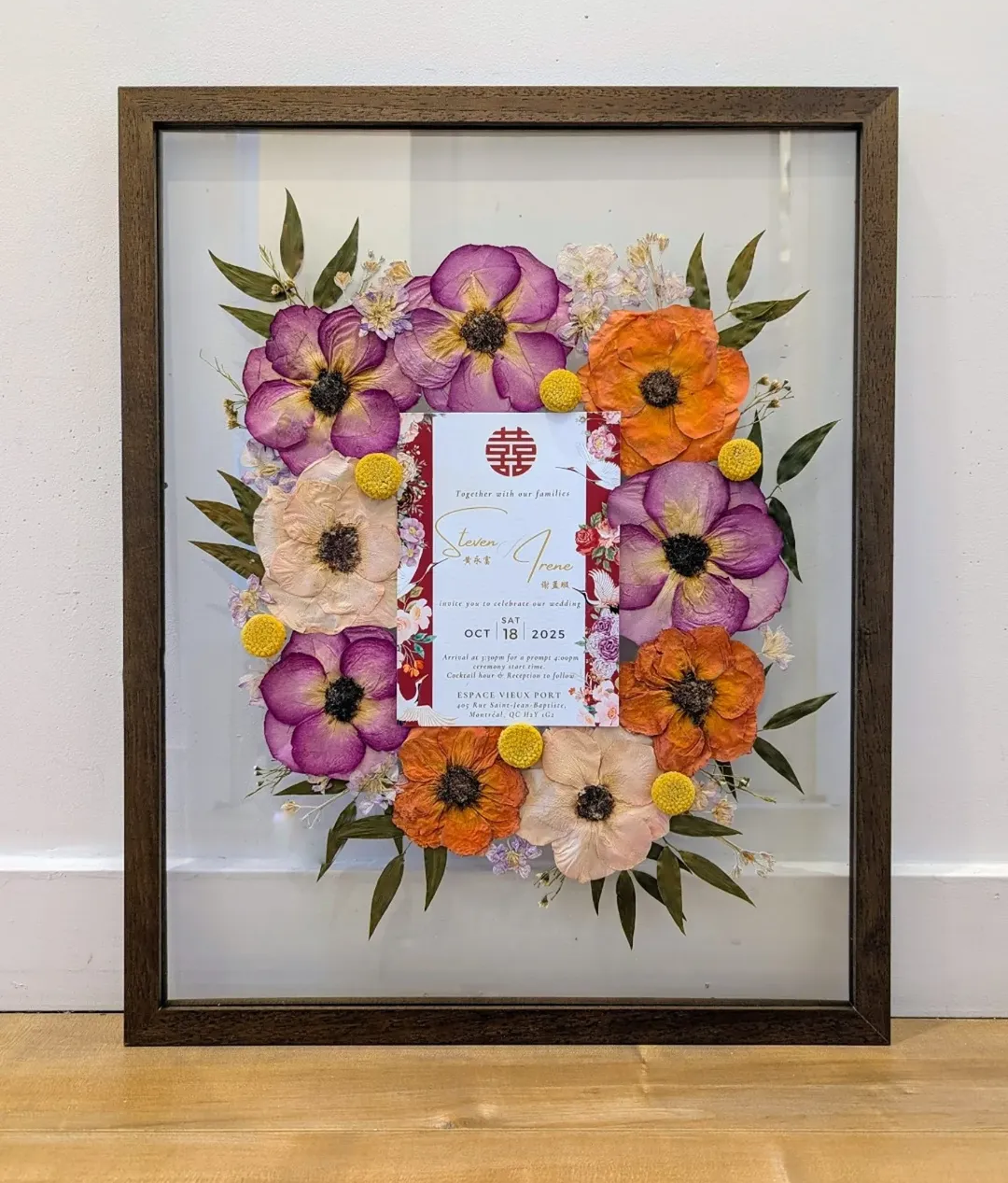16x20 dark brown floating frame