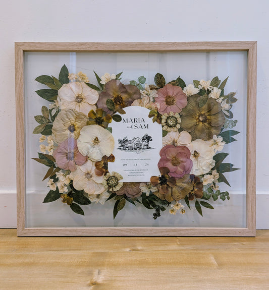 16x20 brown wood floating frame
