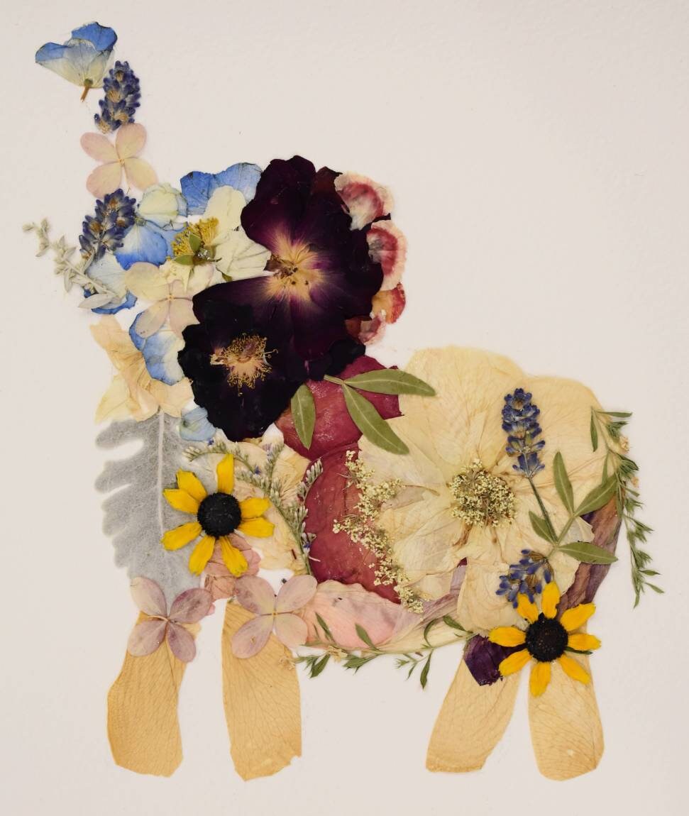 Custom pressed flower artwork