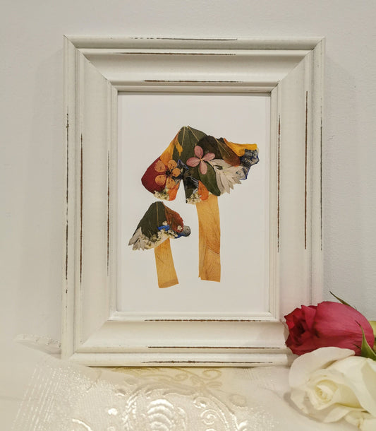 Timeless pressed flower artwork made from a preserved wedding bouquet.