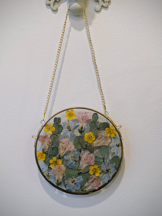 6x6 real pressed flower floating frame
