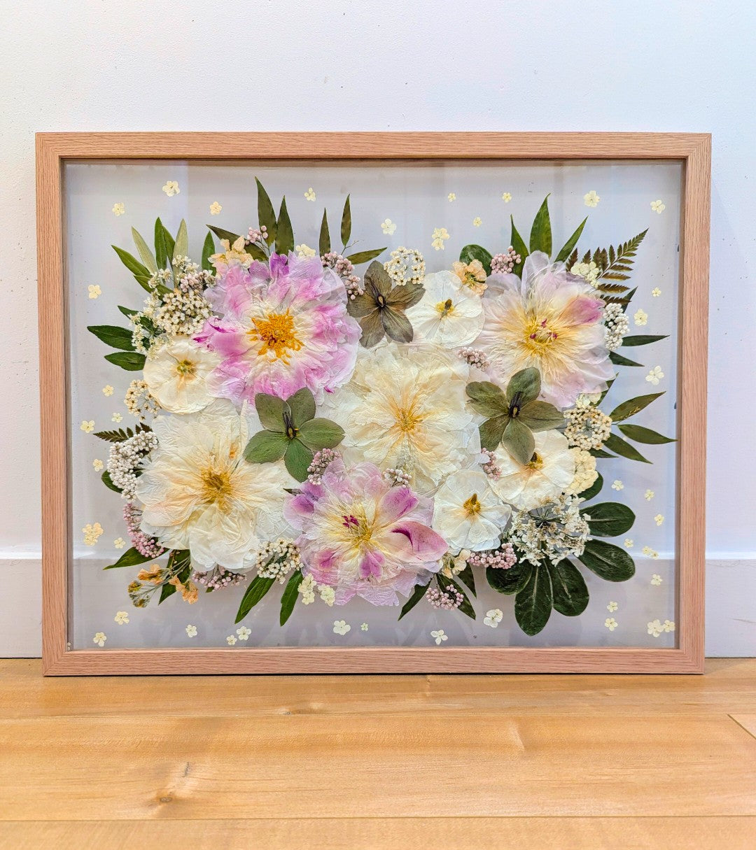 16x20 brown wood floating frame
