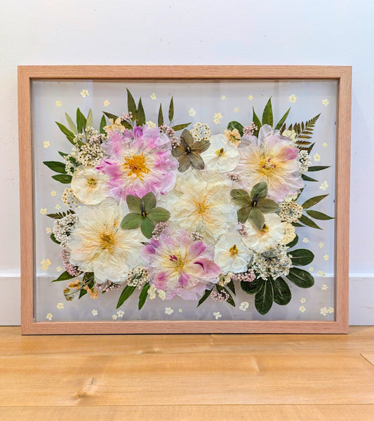 16x20 brown wood floating frame