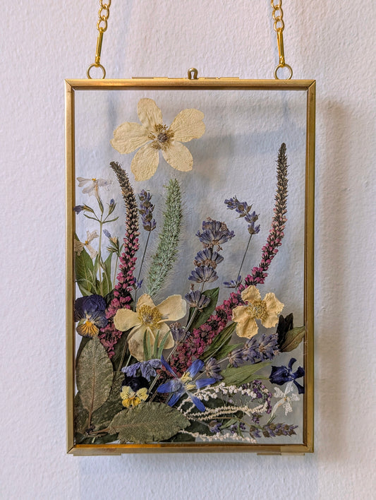 4x6 real pressed flower floating frame