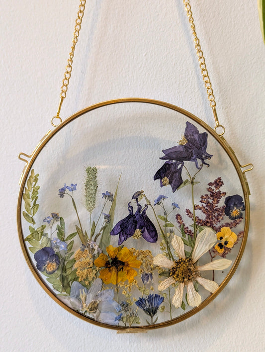 6x6 real pressed flower floating frame