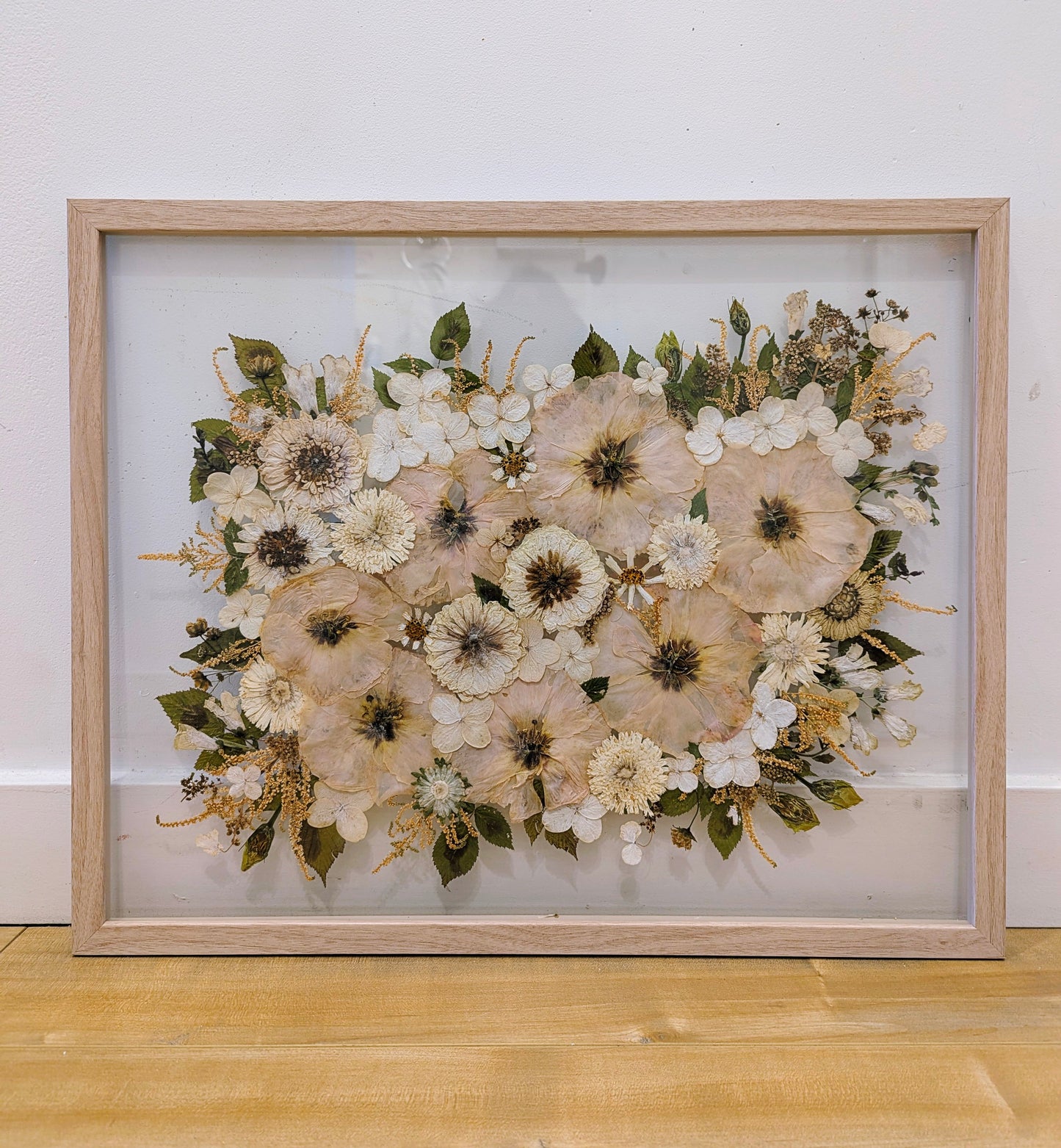 16x20 brown wood floating frame